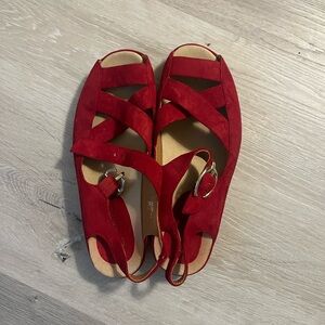 Red Suede Sandals, Earthies